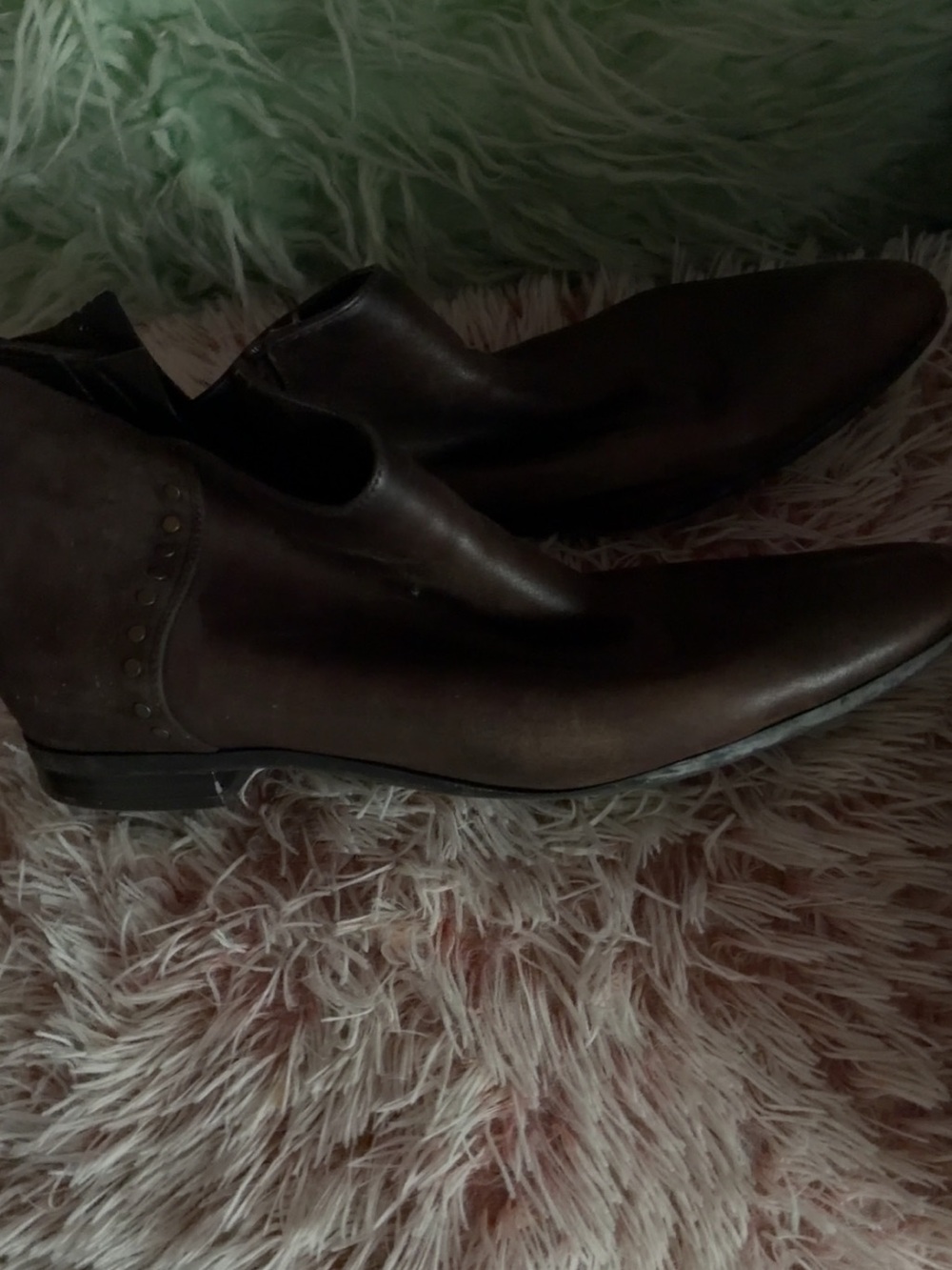 Women’s Dark Brown Leather Slip-On Dress Boots